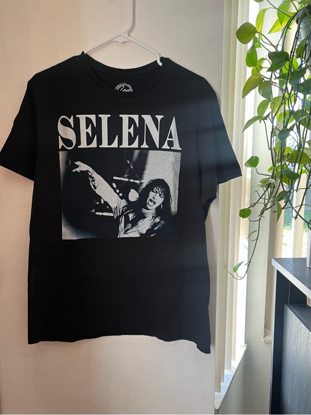 SELENA Black Graphic Tee - Bold White Print